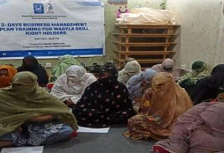 Women at a two-day business management plan training in Quetta